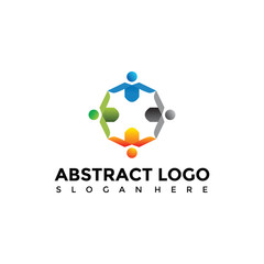 Abstract people Logo Template. Vector Illustrator Eps. 10