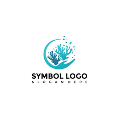 Sea and coral Logo Template. Vector Illustrator Eps. 10