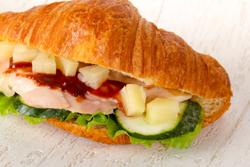 Croissant with chicken