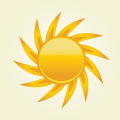 Sun over white - vector illustration