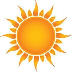 Sun over white - vector illustration