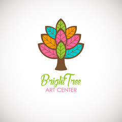 Abstract tree logo design template. Logotype icon.