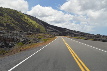 Road Surrounded By Lava.. Big Island, Hawai, USA. EEUU.