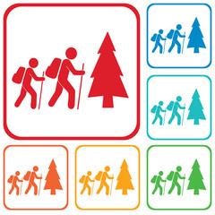 Hiking icon illustration