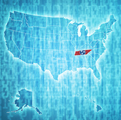 tennessee on map of usa