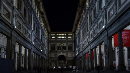 FLORENCE, ITALY,the front of Uffizi Gallery