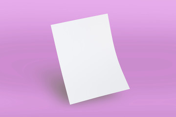 Obraz na płótnie Canvas Blank white letterhead on pink background to replace your design.