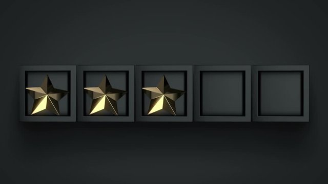 3d rendering falling stars ranking animation