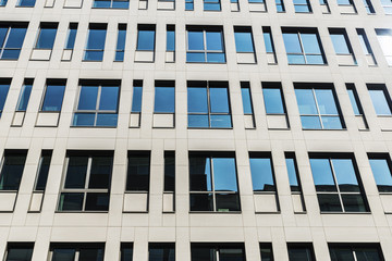 Facade of a modern office building in Brussels, Belgium