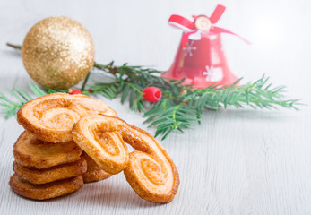 butter biscuit with christmas decoration