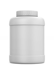 Plastic can on white background. Isolated 3D illustration