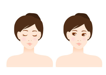 女性のバストアップのイラスト: 美容イメージ