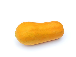 Closeup Ripe Papaya on White Background