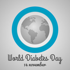 Creative illustration,poster or banner of world diabetes day awareness.