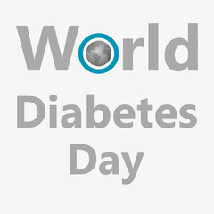 World Diabetes Day 14 November. Blue circle - symbol mellitus. Design concept for banner, booklet, website, card or other projects. Vector illustration.