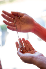 Luxury beautiful necklace gold wedding and engagement for bride