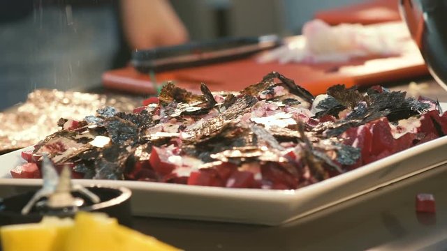 Pickles vegetable salad. Close-up