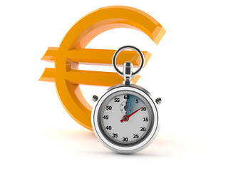 Euro currency symbol with stopwatch