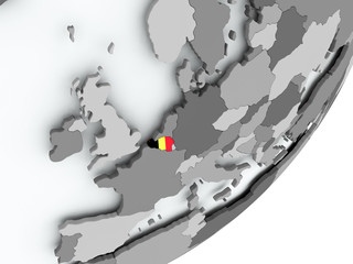 Flag of Belgium on map
