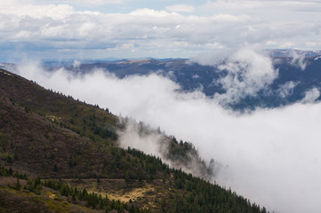 mountains and cloudy sky