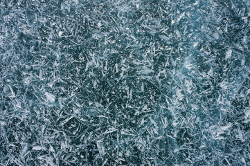 cracks of frozen water