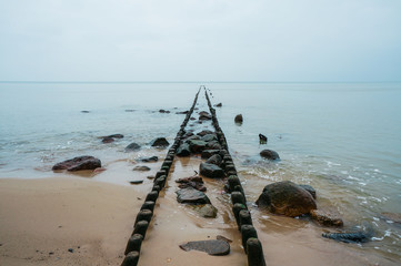 Obraz premium wooden pier pillars