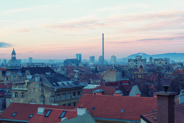 bird's-eye view of Zagreb, Croatia.