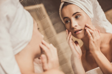 Woman in bathroom