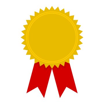 Badge with ribbons icon, Award ribbon