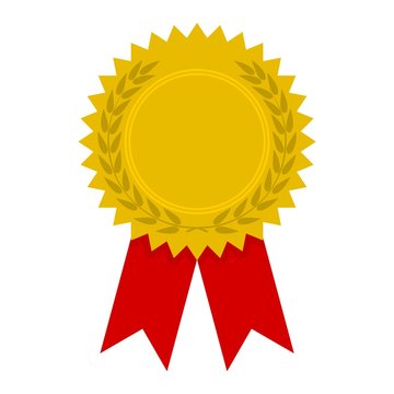 Badge with ribbons icon, Award ribbon