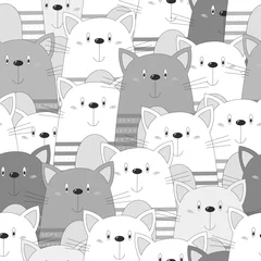 Washable wall murals Cats Cute cats colorful seamless pattern background