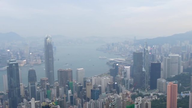 day light hong kong cityscape famous view point panorama 4k china
