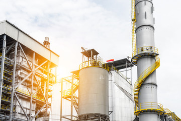Close up Industrial zone. Plant oil and gas refinery industry.