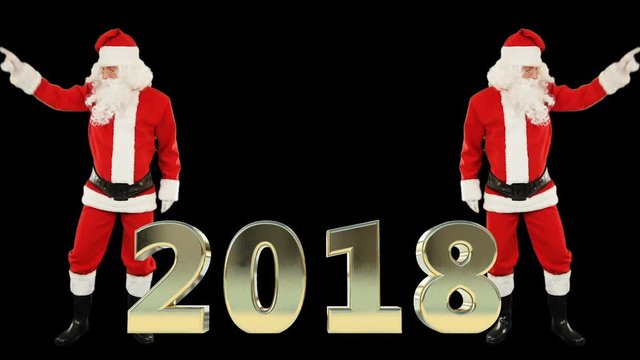 Santa Claus Dance and 2018 sign