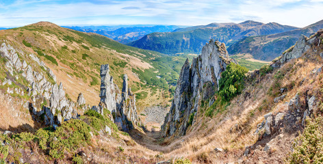 Panorama with mountains landscape