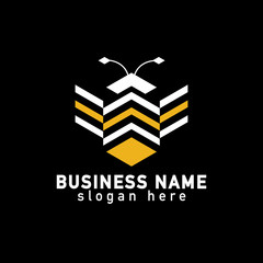 square bee abstract logo vector