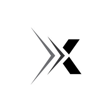 X Letter Arrow Logo Vector