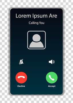 Screen Of Smartphone With Incoming Call. Vector Illustration.