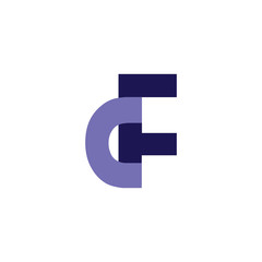 CF Letter Linked Logo Vector