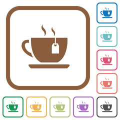 Cup of tea with teabag simple icons