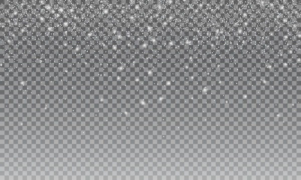 Snow. Vector transparent snow background. Christmas and New Year decoration