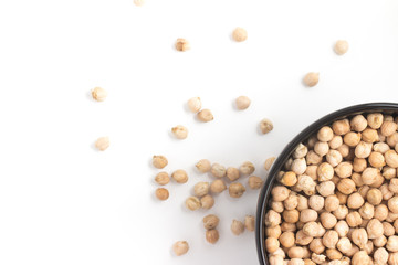 Chickpeas in a black bowl