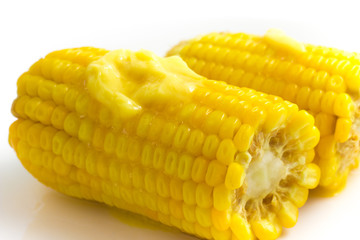 Cooked Corn Cob with butter. Milho verde