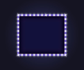 Retro marquee frames with light bulbs