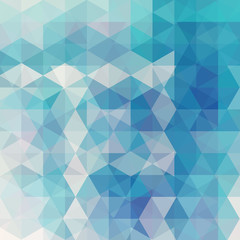 Fototapeta premium Geometric pattern, triangles vector background in blue and white tones. Illustration pattern