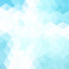 Abstract mosaic background. Triangle geometric background. Design elements. Vector illustration. Blue, white colors.