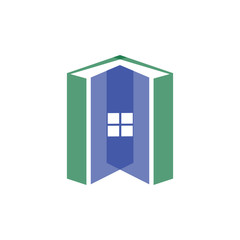 Book Home Library Logo Template