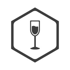 ikona sześciobok z zaokrąglonymi wewnątrz krawędziami