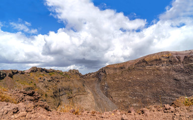 Vesuvius volcano National park panorama at sunny day.