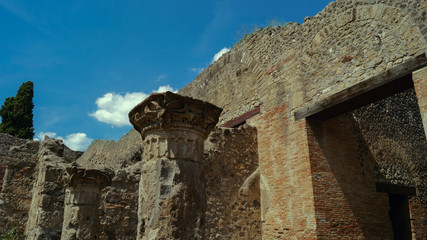 Fototapeta premium The City Ancient Pompeii, Historic Landmark in Italy 